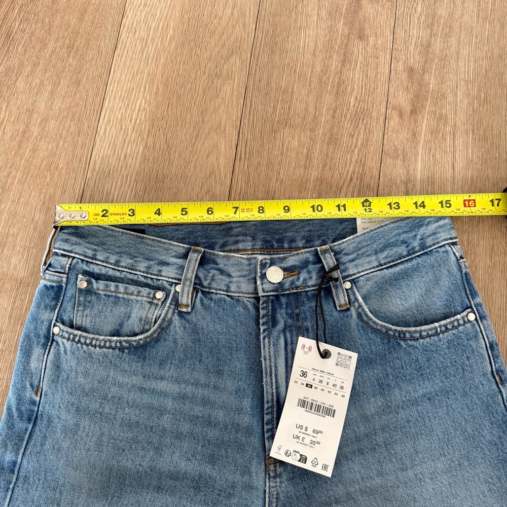 NWT zara zw collection wide leg low rise jeans - 27 runs big - Picture 8 of 10